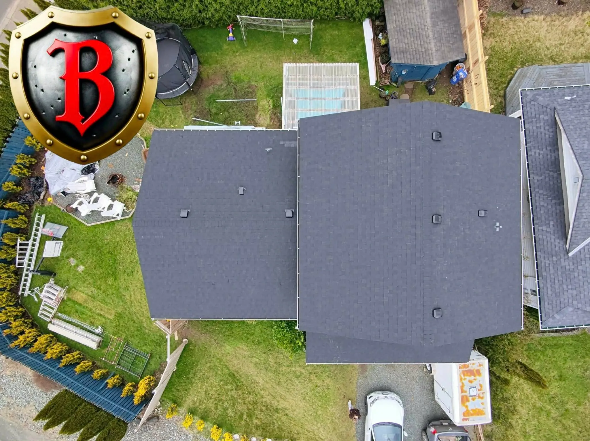 Professional roofing project complete