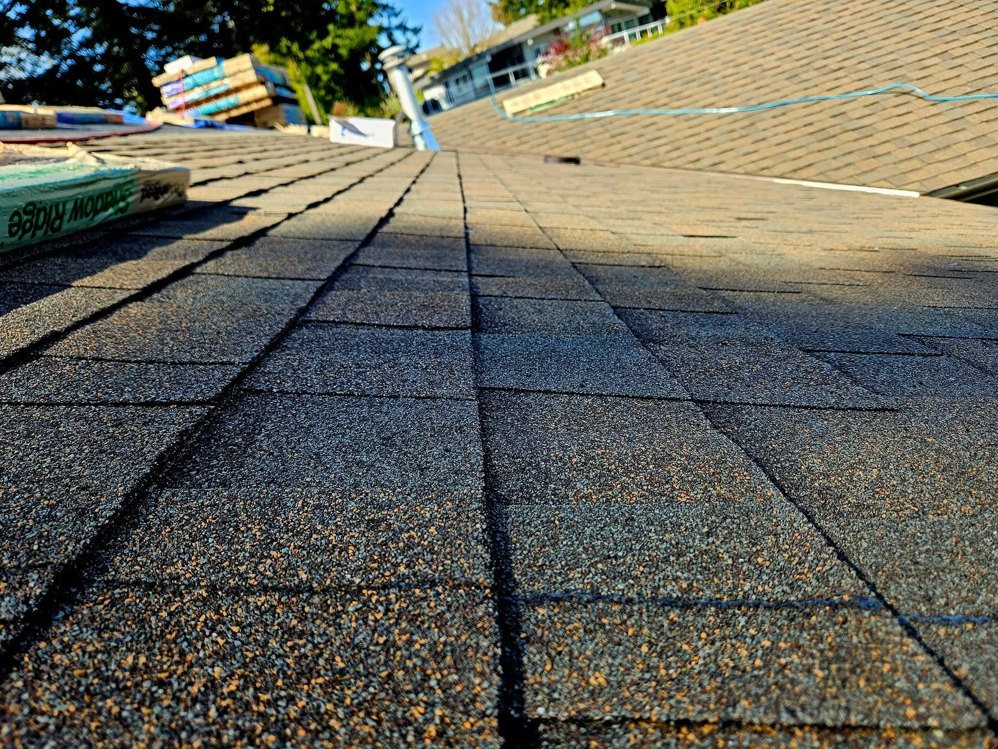 Professional roofing project complete